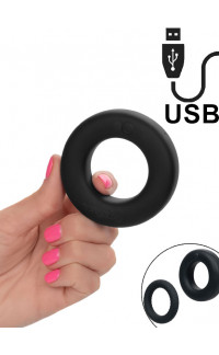 Yoxo Sexy Shop - Link Up - Anello Fallico Vibrante in Silicone Nero Ricaricabile USB con Anello Secondario