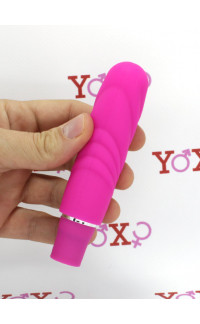 Yoxo Sexy Shop - Mini vibratore a spirale in silicone fucsia 12,2 x 2,5 cm.