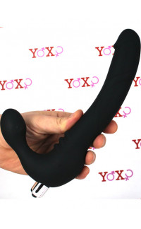 Yoxo Sexy Shop - Strapless Strap-On Vibrante Senza Lacci 22 x 3,5 cm. in Silicone Nero