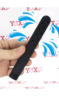 Yoxo Sexy Shop - Soffione lavaggio anale nero con fori a 360 gradi - attacco universale 15 x 1,9 cm.