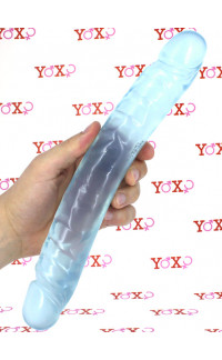 Yoxo Sexy Shop - Fallo Doppio Morbido in Jelly 30 x 3,8 cm. Doc Johnson Trasparente