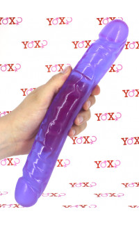 Yoxo Sexy Shop - DOC JOHNSON - Fallo doppio viola in jelly 30 x 3,8 cm.