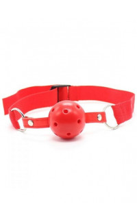 Yoxo Sexy Shop - Gag Ball Rossa Forata con Cintura Regolabile in Tessuto