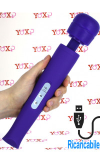 Yoxo Sexy Shop - Vibratore Tipo Massaggiatore Ricaricabile Candy Pie Wand Viola 32 x 5,5 cm.