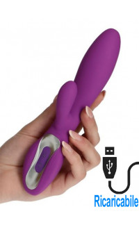 Yoxo Sexy Shop - Vibratore Elys Concave in Puro Silicone Viola 20 x 3,6 cm.
