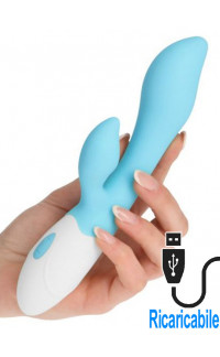 Yoxo Sexy Shop - Vibratore Rabbit Ricaricabile USB Petal in Puro Silicone 20 X 3,2 cm.