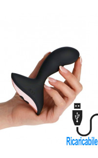 Yoxo Sexy Shop - Vibratore Anale e Prostata in Puro Silicone Nero 12,5 x 3 cm.