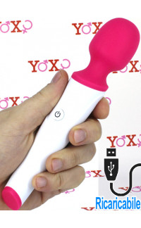 Yoxo Sexy Shop - Massaggiatore Magic Wand Testa in Silicone 20 x 3,7 cm.
