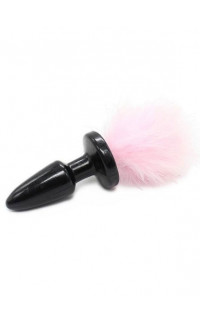 Yoxo Sexy Shop - Cuneo Anale in Silicone con Coda da Coniglio Rosa 6,5 x 3,5 cm.