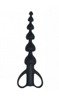 Yoxo Sexy Shop - Catena Anale da 6 Palline a Forma di Cuori in Silicone Nero 15,4 x 3,2 cm.