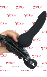 Yoxo Sexy Shop - StrapOn con Cintura Regolabile e Fallo Realistico Nero da 14 x 2,9 cm.