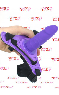 Yoxo Sexy Shop - StrapOn con Cintura Regolabile e Fallo Viola da 10 x 3 cm.