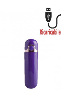 Yoxo Sexy Shop - Mini Vibratore Bullet Viola Ricaricabile con USB 8,7 x 2,2 cm.