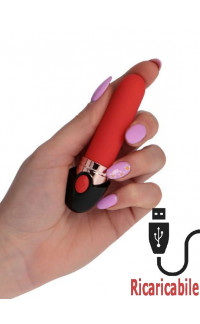 Yoxo Sexy Shop - Mini Vibratore Bullet a Forma di Rossetto Ricaricabile con USB 10 x 2 cm.