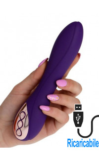 Yoxo Sexy Shop - Vibratore in Puro Silicone Viola Ricaricabile USB 18,5 x 3,5 cm.