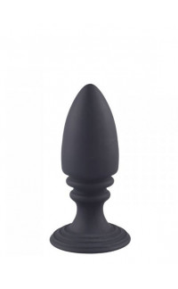 Yoxo Sexy Shop - Cuneo Anale in Puro Silicone Nero con Rilievi 12 x 4,5 cm.