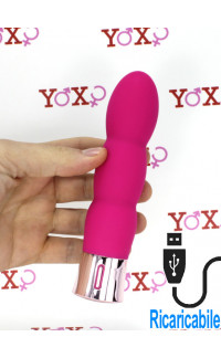 Yoxo Sexy Shop - Vibratore in silicone rosa ricaricabile con USB 15,6 x 3,5 cm.