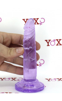 Yoxo Sexy Shop - Fallo Realistico in Jelly Morbido e Flessibile Viola 14,5 X 3 cm.