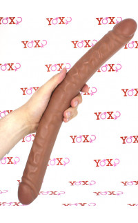 Yoxo Sexy Shop - DR SKIN Fallo Doppio Realistico Morbido e Flessibile Mulatto 46 x 4 cm.