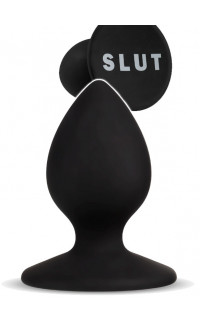 Yoxo Sexy Shop - Cuneo anale in silicone nero con scritta 