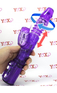 Yoxo Sexy Shop - Piston - Vibratore rabbit pulsante con perle rotanti viola 29 x 3,8 cm.