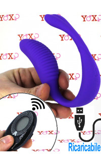 Yoxo Sexy Shop - Adrien Lastic MINI ROMEO - Vibratore Indossabile Doppio in Silicone 12,1 x 2,8 cm. Ricaricabile USB Viola