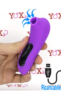 Yoxo Sexy Shop - Succhia clitoride aspirante in silicone viola Cherry Quiver ricaricabile USB