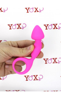 Yoxo Sexy Shop - Budy - Cuneo Anale in Silicone con Anello 13 x 2,5 cm. Rosa