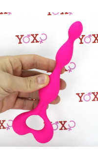 Yoxo Sexy Shop - Catena anale da 3 bulbi in silicone 17 x 3 cm. rosa fluo