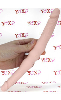 Yoxo Sexy Shop - Fallo doppio realistico flessibile in silicone 30 x 3 cm. color carne