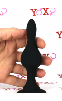 Yoxo Sexy Shop - BOB L - Cuneo Anale con Curve 13,8 x 3,9 cm. in Silicone Nero