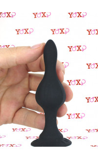 Yoxo Sexy Shop - BOB S - Cuneo Anale con Curve 10,8 x 3,1 cm. in Silicone Nero