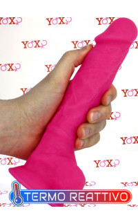 Yoxo Sexy Shop - Fallo ultra realistico Dual Density Termo Reattivo rosa fluo 23 x 4,9 cm.