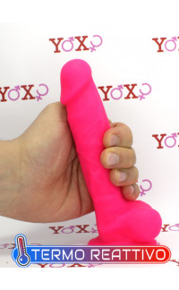 Yoxo Sexy Shop - Fallo ultra realistico Dual Density Termo Reattivo rosa fluo 17 x 3,8 cm.