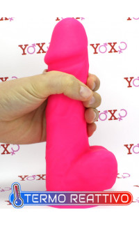 Yoxo Sexy Shop - Fallo ultra realistico Dual Density Termo Reattivo rosa fluo 20 x 5 cm.