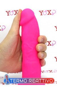 Yoxo Sexy Shop - Fallo realistico Dual Density Termo Reattivo rosa fluo 19 x 4,8 cm.