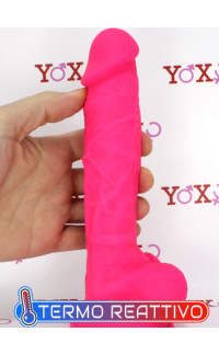 Yoxo Sexy Shop - Fallo Ultra Realistico in SIlicone Dual Density Termo Reattivo 20 x 4,2 cm. Rosa Fluo