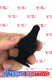 Yoxo Sexy Shop - Cuneo Anale Dual Density Termo Reattivo 6,4 x 2,9 cm. Nero