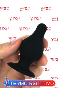 Yoxo Sexy Shop - Cuneo Anale Dual Density Termo Reattivo 7,2 x 3,4 cm. Nero