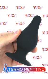 Yoxo Sexy Shop - Cuneo Anale Dual Density Termo Reattivo 10,2 x 4,5 cm. Nero