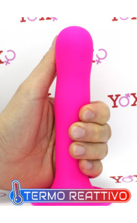 Yoxo Sexy Shop - Fallo Dual Density Termo Reattivo rosa fluo 17,8 x 3,7 cm.