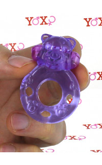 Yoxo Sexy Shop - POWER RING BEAR - Anello Fallico Vibrante Elastico a Forma di Orsetto Viola