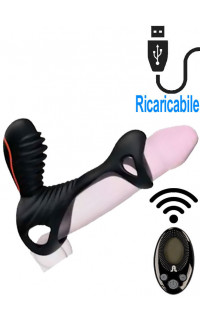 Yoxo Sexy Shop - Adrien Lastic GLADIATOR - Anello Vibrante in Silicone con Stimola Clitoride e Perineo con Telecomando