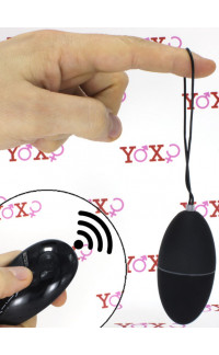 Yoxo Sexy Shop - Ovetto vibrante nero telecomandato senza fili 7,5 x 3,5 cm.