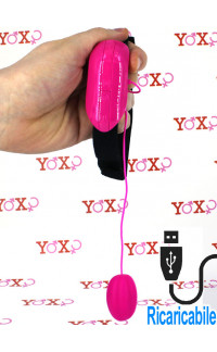 Yoxo Sexy Shop - Ovetto Vibrante con Comando su Fascia per Coscia 3,9 x 2,7 cm. Rosa