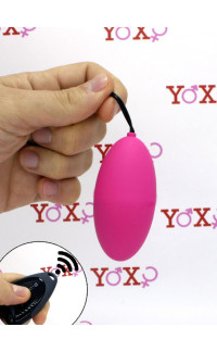 Yoxo Sexy Shop - Ovetto vibrante in silicone rosa telecomandato senza fili 7,3 x 3,6 cm.
