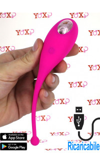 Yoxo Sexy Shop - Adrien Lastic PALPITATION - Ovulo Vibrante in Silicone Comandato da APP 18 x 3,7 cm. Fucsia