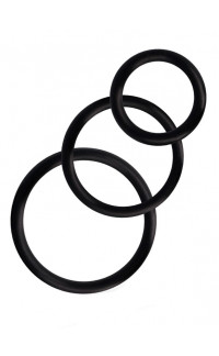 Yoxo Sexy Shop - Set di 3 Anelli Fallici 3 - 4 - 5 cm. Nero