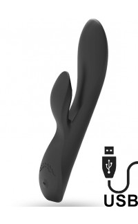 Yoxo Sexy Shop - Kaultz - Vibratore Rabbit in Silicone Flessibile 20,4 x 3,8 cm. Nero Ricaricabile