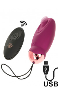 Yoxo Sexy Shop - Priya - Ovetto Wireless con Effetto Thumping in Silicone 6 x 3,5 cm. Fucsia Ricaricabile con USB